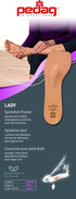 Pedag 121 Lady 3/4 Ultra Thin Leather Self Adhesive Insole, Tan, Women's 10, for All Heels