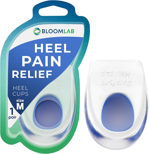 Gel Heel Pads - 2 Pcs Heel Cups for Plantar Fasciitis Pain Relief, Foot Pain Support Cushion Insoles