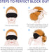 Mavogel Cotton Sleep Mask, Light Blocking Eye Blindfold for Men Women, Grey & Black