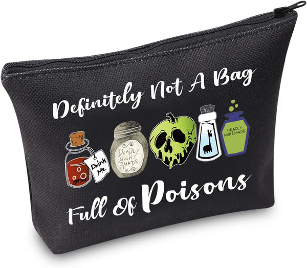 TSOTMO Evil Gift Queen Witchy Makeup Pouch, Poison Zipper Bag, Halloween Party Gift for Villain Fans