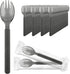 EUSOAR Plastic Forks and Spoons, 100 Pcs 6.8"x1.3" Heavy Duty Disposable Sporks for Party Bulk Picnic