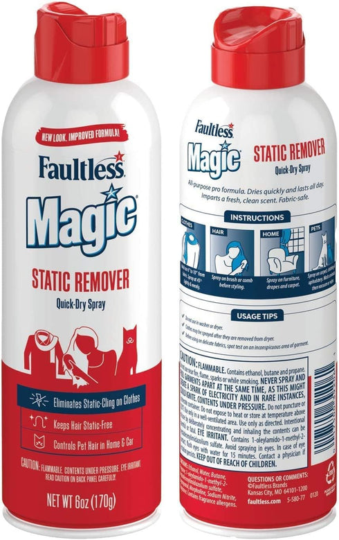 Magic Static Remover, Pack of 2, Eliminates Static Cling, Anti-Static Spray for Clothes