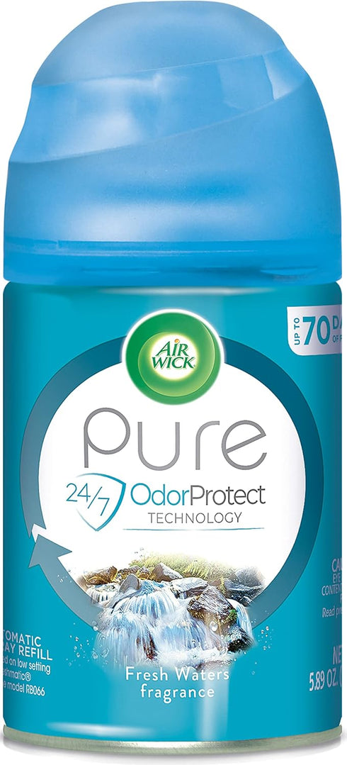 Air Wick Automatic Air Freshener Spray Refill, 1ct, Fresh Waters, Essential Oils