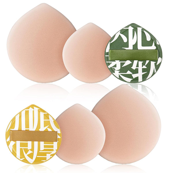 Korean Makeup Powder Puff, Ultra Soft Sponge Puff for Foundation, Concealer, and Powder, 2 Big 2 Small