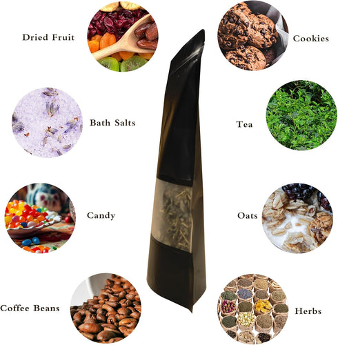100 PCS Resealable Bags, Stand Up Kraft Paper Bags with Matte Window, Zipper Lock Food Storage Bags