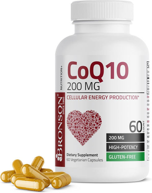 Bronson CoQ10 200 MG High Potency Cellular Energy Production, 60 Vegetarian Capsules