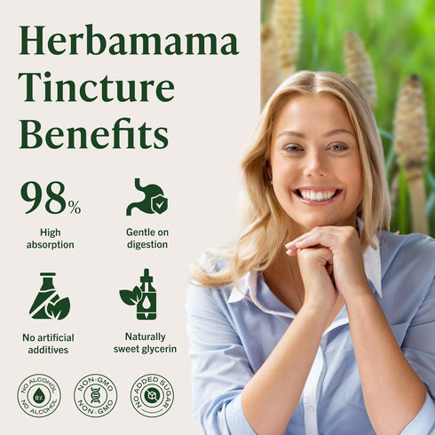 Horsetail Horsetail 84-Day HERBAMAMA Herb Extract Drops - Vegan Hair, Nail & Skin Care with Leaves Tincture - Non-GMO