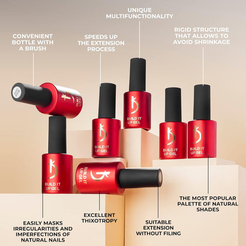 kodi professional Build It Up Gel Builder Gel for Nails, Nail Extensions Base Bond, 15ml (SHORT NAILS)