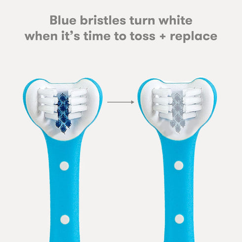 Frida Baby Triple-Angle Toothhugger Training Toddler Toothbrush, Cleans All Sides at Once, for 2 Years and Up, Blue