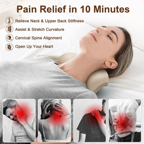Neck and Shoulder Relaxer with Upper Back Massage Point, Cervical Traction Device Neck Stretcher for TMJ Pain Relief