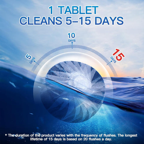 Vacplus Automatic Toilet Bowl Cleaner Tablets, 12 PACK, Bathroom Toilet Tank Cleaner, VA-T165