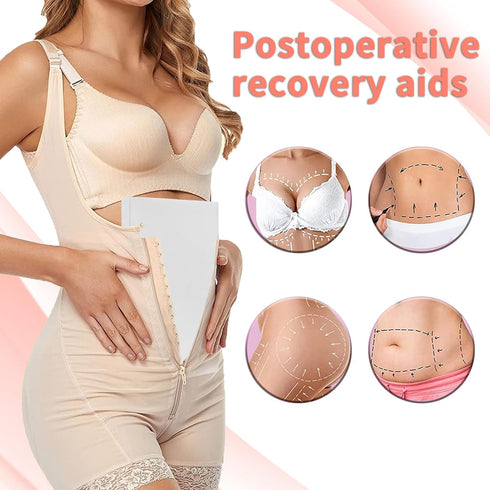 WENSSKKU 4 Pack Tummy 8" 11" Lipo Foam Pads Post Surgery Tuck for Lipo Recovery,Liposuction Surgery Foam Sheet