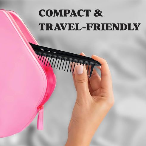 HerStyler Hair Comb - Versatile Styling Comb for Straightening, Protects Hands, Travel Friendly, Black, 1 Count Pack