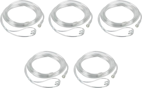 7 Foot Oxygen Nasal Cannula - 5 Pack Soft Fit Cannulas for Oxygen, Lightweight Kink Resistant Tubing