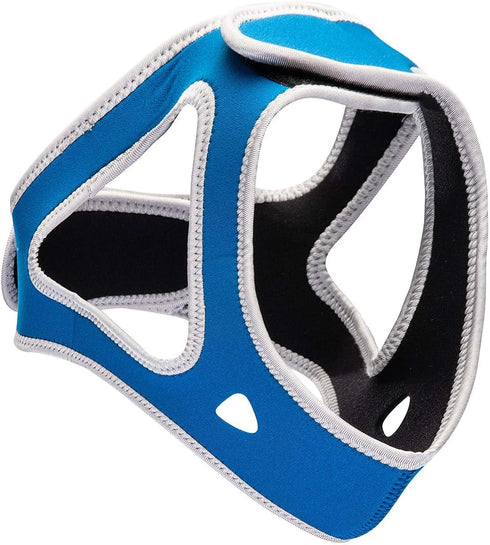 Anti-Snoring CPAP Chin Straps & Jaw Support Belts - Adjustable Velcro, Comfortable Fabric, Blue