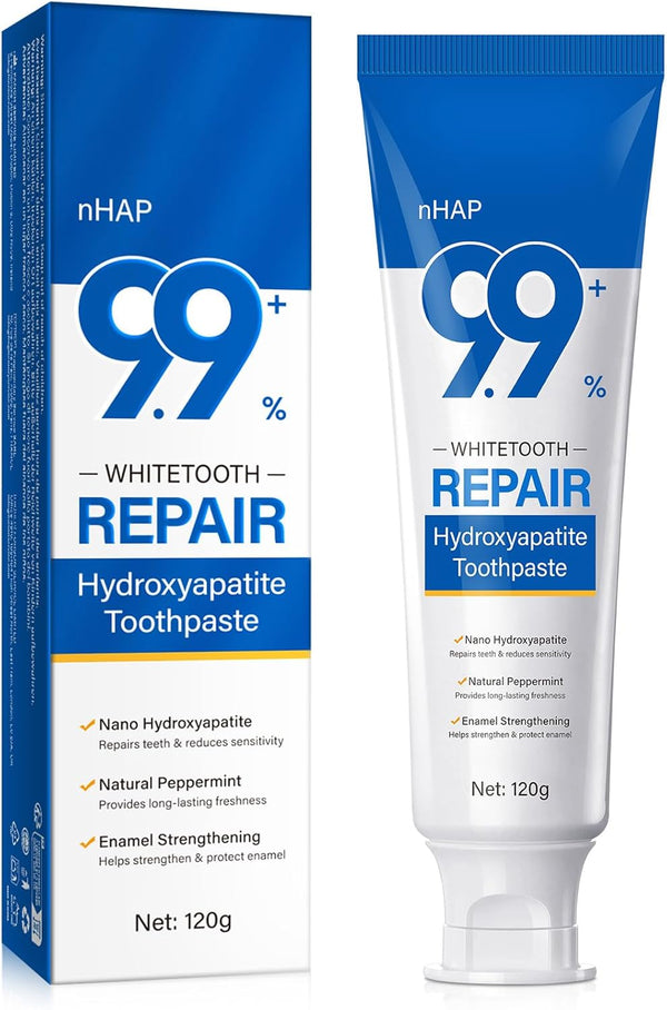 Rulviou 9.9% Hydroxyapatite Toothpaste, Protects Enamel and Strengthens Teeth, Cleans and Cares for