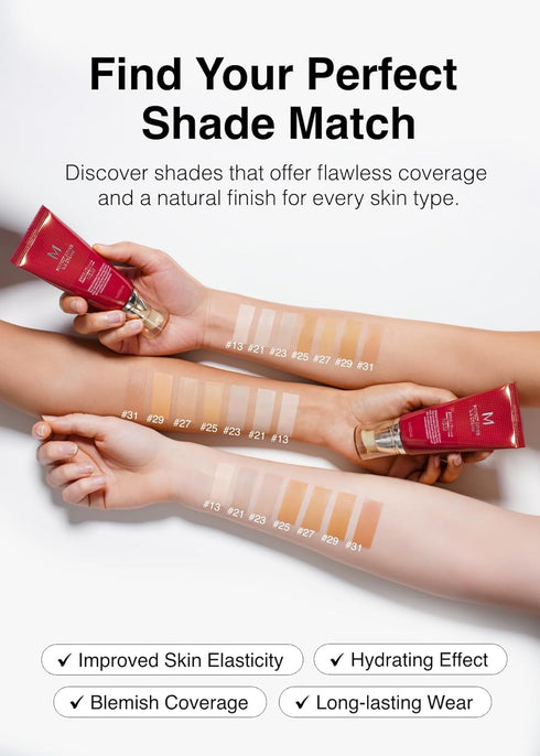 MISSHA M Perfect BB Cream No.21 Light Beige for Bright Skin SPF 42 PA +++ 1.69 Fl Oz - Tinted Moisturizer for face with SPF