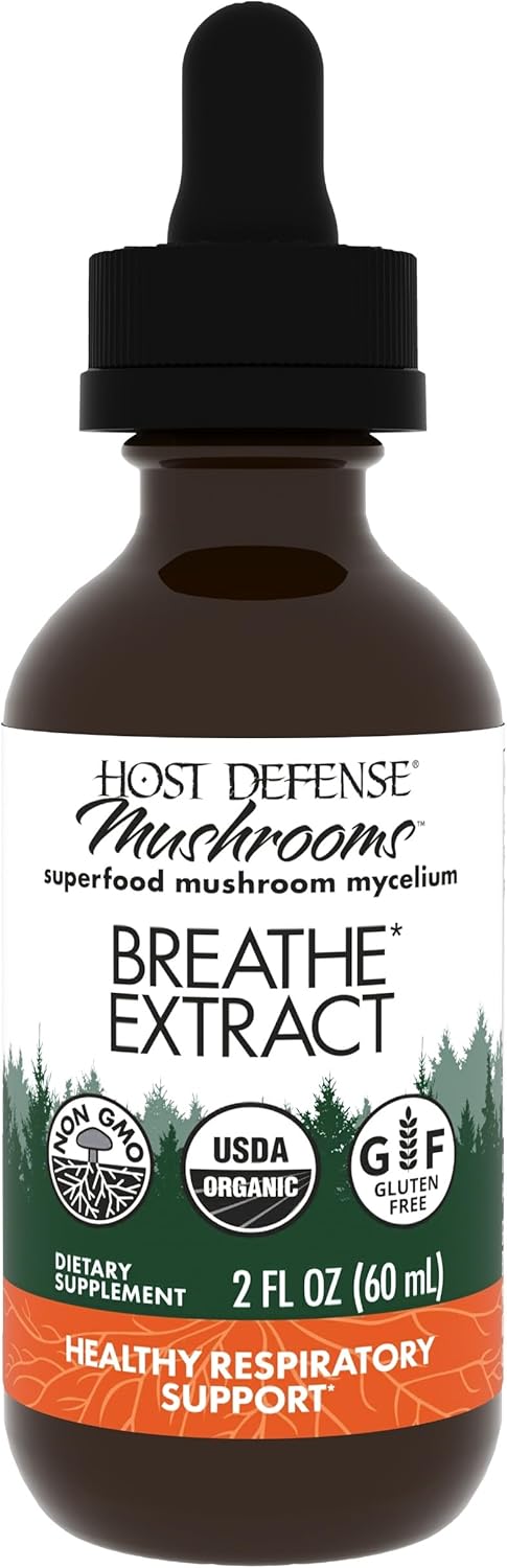 Host Defense Breathe* Extract - Immune & Respiratory Support Mushroom Liquid Supplement
