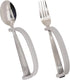 Silver Silicone Universal Cuff 2-Pack, Weak Hand Grip Assistive Device for Large Hands, Adaptive Dining Ware, 7.25"