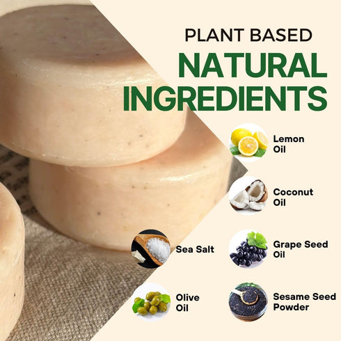 BeEcoful Zero Waste Natural Dish Soap Bar, Pack of 3 - Vegan, Eco-friendly, Sustainable Organic Ingredients