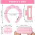 Wecoe Spa Headband Set - Skincare Headband, Hair Clips, Pink Puffy Makeup Headband, Scrunchies, Wrist Towels