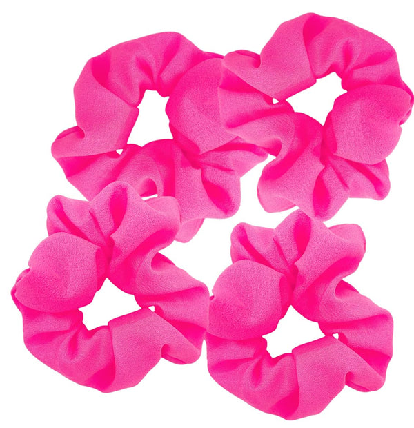 Neon Pink Scrunchie for Hair, Hot Pink 80s Scrunchies Hair Accessories for Ponytails