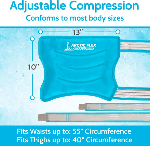 Arctic Flex Hip Ice Pack Wrap - Pain Relief for Hip Bursitis, Flexor & Replacement - Cold & Hot Therapy, Reusable Gel