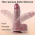 MIAO-GK 6 Inch Girth Realistic Dildo - Skin-Like Texture Thick Dildos, Dual Density Liquid Silicone Dildos with Strong