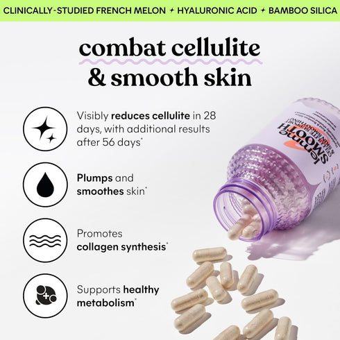 Lemme Smooth Anti Cellulite Capsules for Women, Reduce Cellulite & Crepey Skin - 30 ct (1 Month Supply)