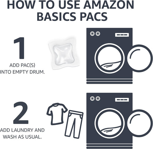 Amazon Basics Laundry Detergent Pacs, Hypoallergenic, Free & Clear, 120 Count