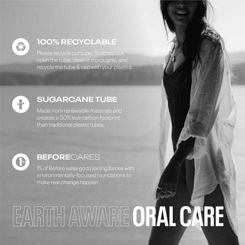 Before Natural Whitening Travel Size Toothpaste, Clean Ingredients for Mouth Health, 0.67oz