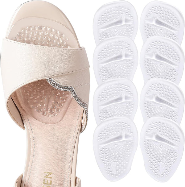 Metatarsal Pads Ball of Foot Cushions for Men and Women, Soft Gel Foot Pads for Pain Relief (4.2"x2.8", 4 Pairs)