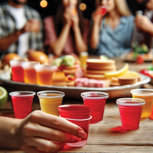 Party Essentials N201312 Squeezable Plastic Gelatin/Jello Shot Glasses, 25 Sets, 2 oz. Clear