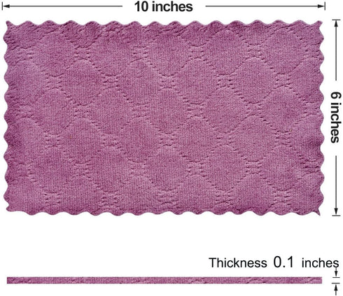 12PCS Kitchen Towels, Multipurpose Reusable Dish Cloths, Double-Sided Microfiber Cleaning Rags, 10x 6 inch