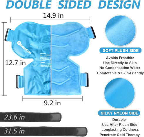 Shoulder Ice Pack for Rotator Cuff Cold Therapy - Reusable Gel Wrap for Shoulder Injuries & Pain Relief, Bursitis,