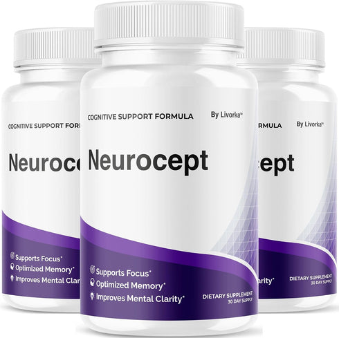 LIVORKA (3 Pack) Neurocept Brain Supplement Capsules - Official Neuro cept Brain &