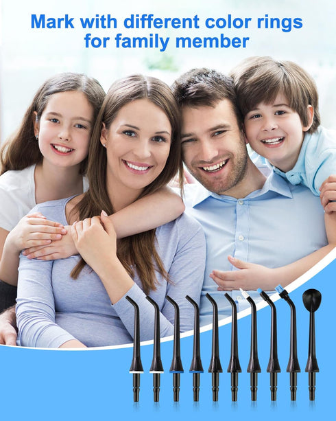 MySmile 10 Pcs Replacement Jet Tips, Water Dental Flosser Nozzle Set, Compatible with MySmile Cordless Select