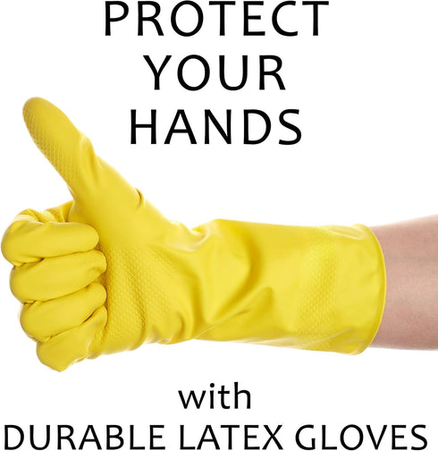 SteadMax 3/6 Pairs Reusable Natural Rubber Cleaning Gloves, Latex Non-Slip for Kitchen