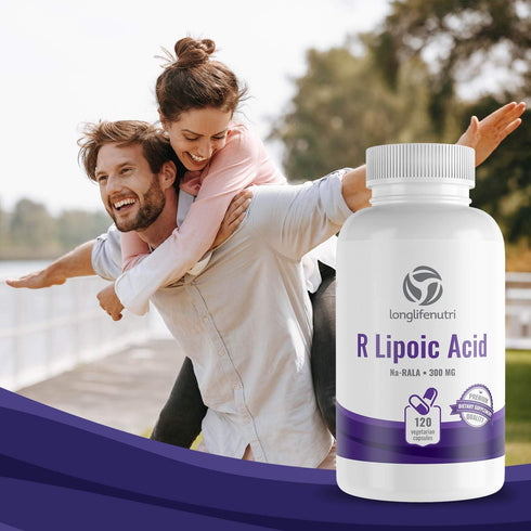 R-Alpha Lipoic Acid 300mg Stabilized, 120 Vegetarian Capsules | Na R-ALA Supplement | Non-GMO Gluten Free