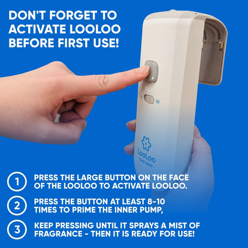 LooLoo Touch-Free Toilet Freshener Fragrance Refills - Natural Essential Oils Bathroom Deodorizer Spray