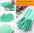 Louis Donn Reusable Silicone Dishwashing Glove, Heat Resistant Kitchen Glove, Silicone Massaging Dishwashing Gloves