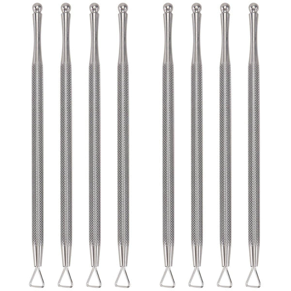 LALAFINA 8 Pcs Stainless Steel Cuticle Remover Tools, Triangular Cuticle Peller, Nail Art Scraper