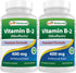 Best Naturals Vitamin B2 (Riboflavin) 400mg - Migraine Relief, Veggie Capsules, 120 Count (Pack of 2)