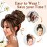 MORICA Messy Hair Bun Scrunchies Extension, Curly Wavy Synthetic Chignon Hairpieces for Women (4# Darkest Brown)