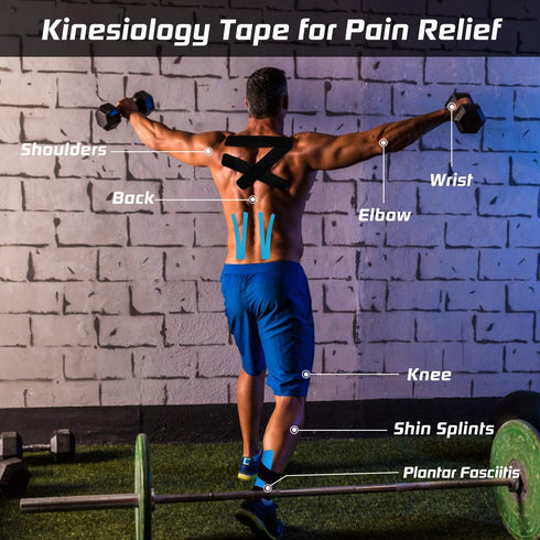 Pro Kinesiology Tape Precut Bulk, 115Ft Athletic Tape for Muscle Pain Relief, 140 Precut Strips