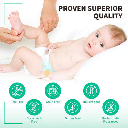 Bentonite Clay Baby Powder, Pure Calcium Food Grade for Sensitive Skin, Travel Size