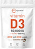 Micro Ingredients Vitamin D3 50,000 IU Plus K2 (MK-7) 200 mcg - 240 Virgin Coconut Oil Softgels, 2 in 1 Vitamins D & K