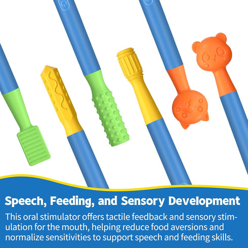 ronfnea 6 Oral Sensory Stimulation Kit with Soft Textured Heads for Speech Therapy & Feeding Support, Muscle Strength