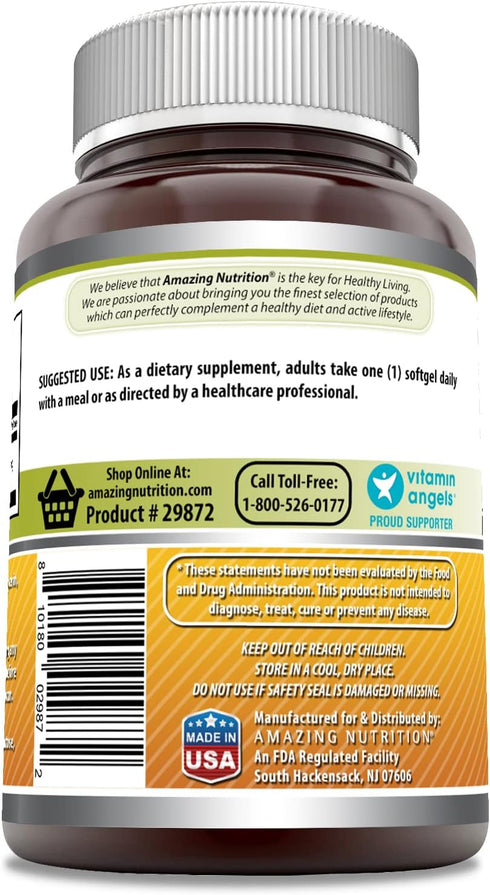 Amazing Formulas Vitamin D3 in Olive Oil Supplement, 5000 IU Per Serving, 360 Softgels, Non-GMO