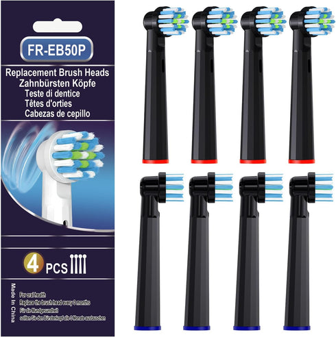 BKIX Replacement Toothbrush Heads Compatible with Oral B, Cross Sensitive Electric Brush Head Refills for Pro 1000
